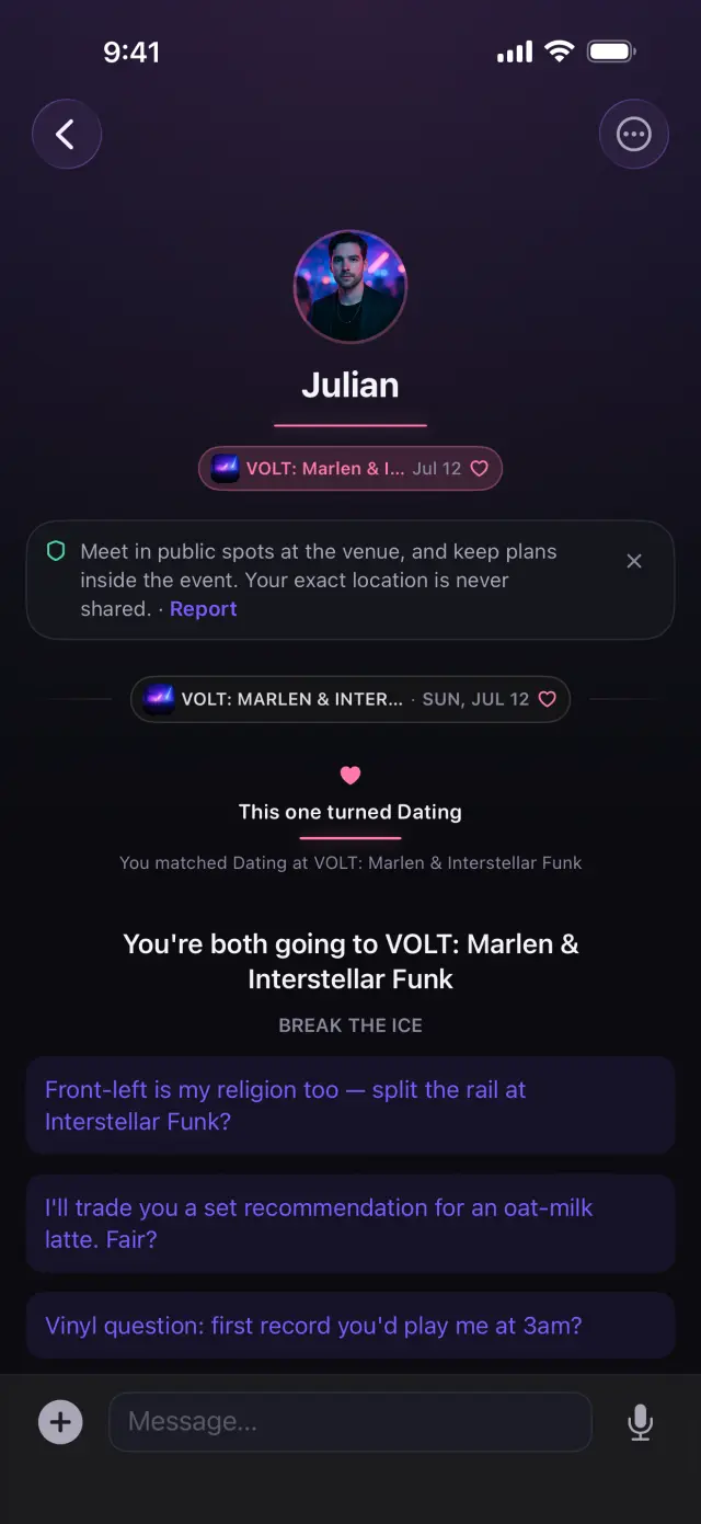 Chat with smart openers based on shared music taste