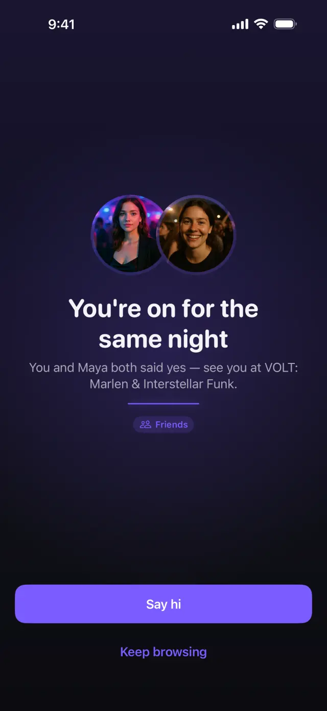 A mutual match moment in SameNight
